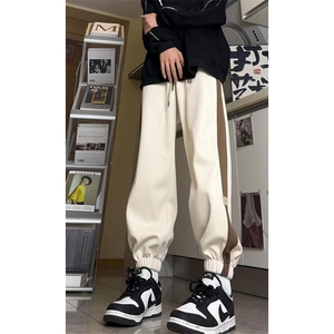 秋季休闲裤男宽松束脚裤拼色卫裤 K7721-P50加绒P60 控68加绒控78图片