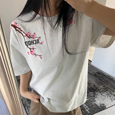万针全刺绣工艺抖音得物高品质260克重磅纯棉双纱美式高街短袖T恤，男装T恤，电商A486