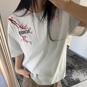万针全刺绣工艺抖音得物高品质260克重磅纯棉双纱美式高街短袖T恤图片