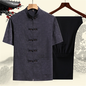 中式复古唐装套装汉服风男装古风禅服古装外套 TR2283-P105图片