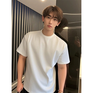 网图现货正肩260G高品质圆领纯色短袖T恤板正T恤ZJ1001-特P17，男装T恤，电商C310