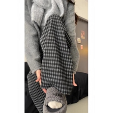 女风加绒格子休闲阔腿裤ZK0312-P45加绒53，男装休闲裤，星座313A(原308A-2)