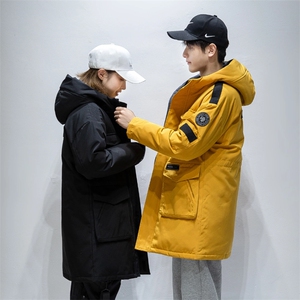 外外贸 团服班服2025秋冬中长款加厚连帽羽绒服保暖外套2201P145图片