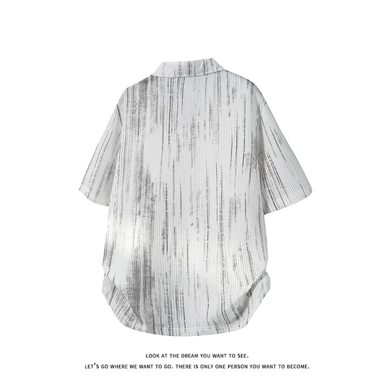 美式风短袖时尚潮流男女宽松型简约肌理感翻领上衣T3703-特价P27,男装T恤,电商A007