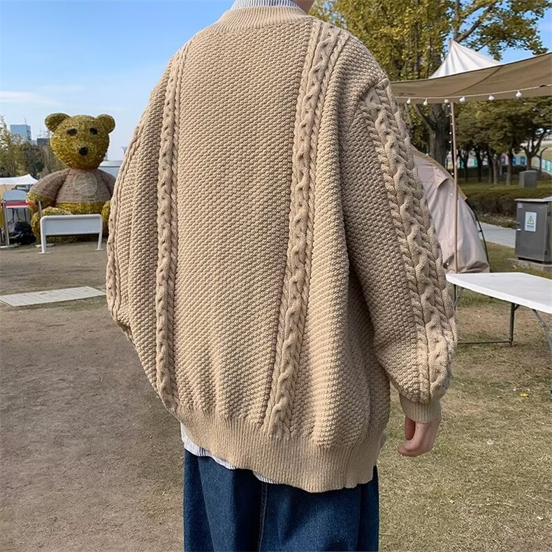 美式街头设计感圆领毛衣男慵懒风休闲针织衫M1606P60,男装针织衫/毛衣,星座1116-2