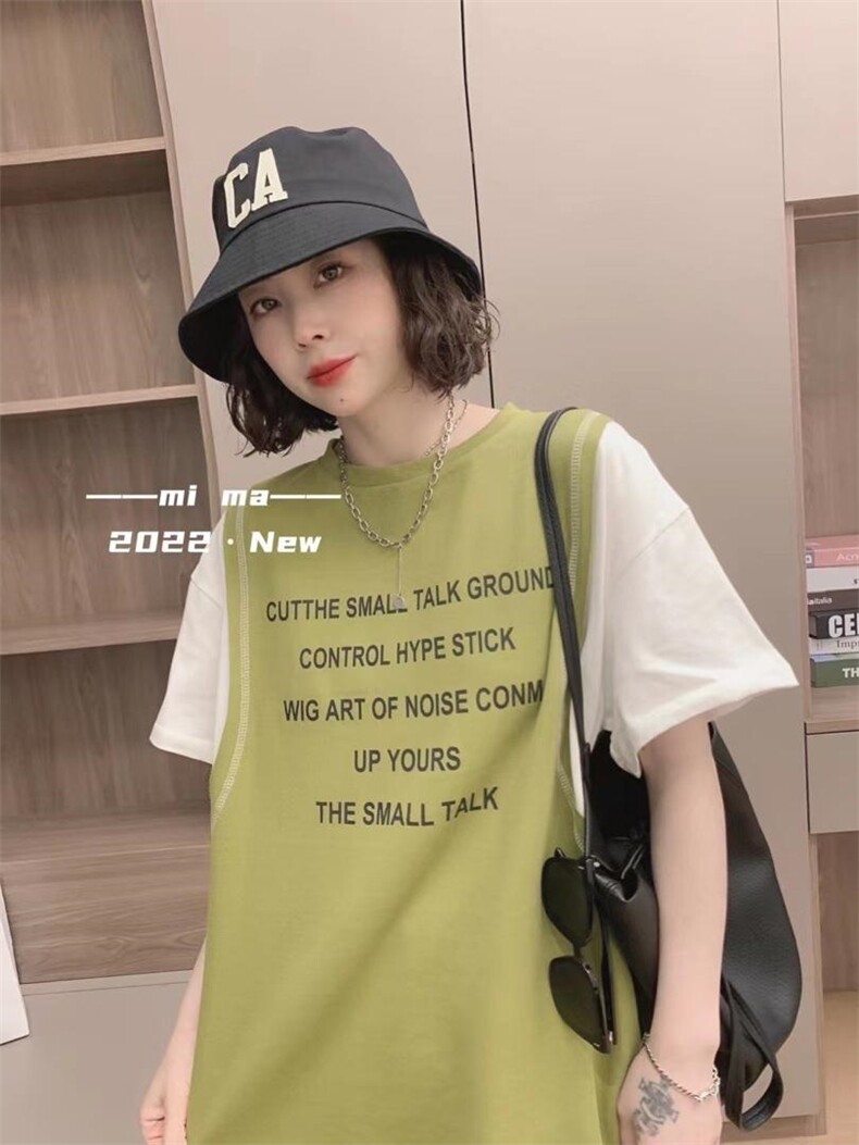 印花假两件休闲连衣裙，女装连衣裙，依多坊