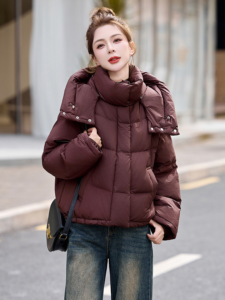 白鹅绒羽绒服女短款小个子冬季2024新款高级感超好看加厚高端,女装羽绒服,美沁
