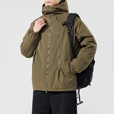新款冬季日系机能风连帽工装潮流棉衣外套情侣百搭MY9087-P100，男装棉衣，电商A128