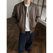 抖音得物高品质美式高街复古老钱风PU皮夹克外套男女短款机车皮衣，男装夹克，电商A486