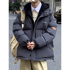 面包服外套男冬装新款韩版潮流宽松加厚假两件情侣懒人学生羽绒服，男装羽绒服，星座1210-1