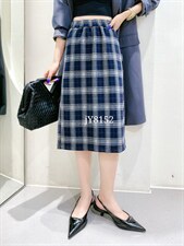 格子半身裙三色M一XXL，女装半身裙，简 影