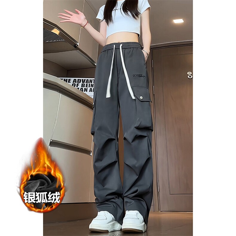 薄款改加绒特批P50无差价冬新银狐绒保暖中性工装裤男K1448J加绒图片