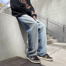 牛仔裤男秋季潮大码休闲裤子高街N5087P42，男装牛仔裤，星座1116-2