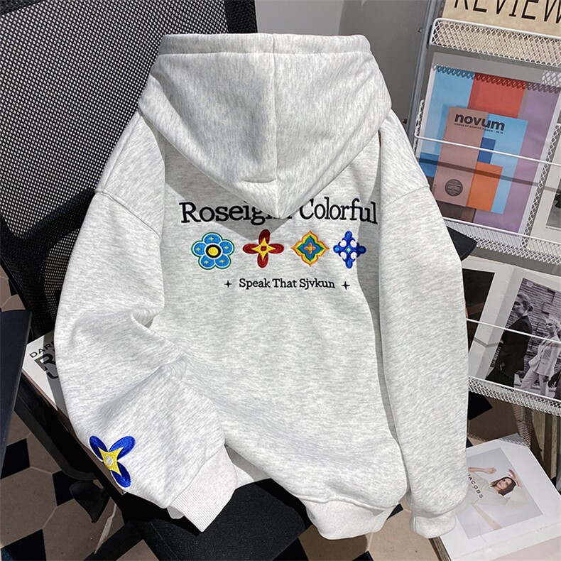 5730-P58潮牌新款设计感刺绣宽松保暖情侣加绒卫衣,男装棉衣,星座617A-2
