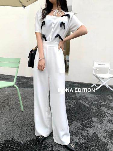 蝴蝶结西装连体裤，女装西装，HE