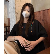 万针全刺绣工艺抖音得物高品质260克重磅纯棉双纱美式高街短袖T恤，男装T恤，电商A486