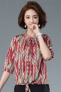 连衣裙气质木耳边拼接印花上衣2021夏季图片