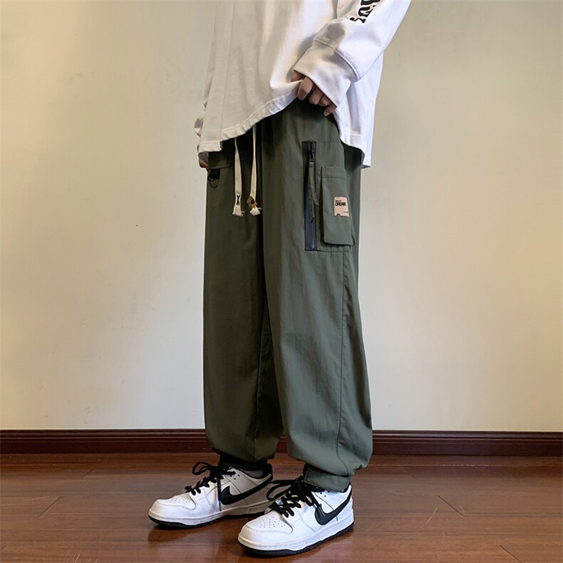 港风工装休闲裤男宽松直筒束脚伞兵裤KP805 P50图片