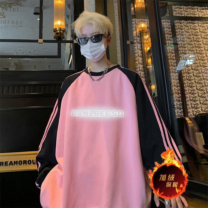 抖音得物供货提供视频秋冬重磅美式宽松织带圆领卫衣0756,男装卫衣,电商A486