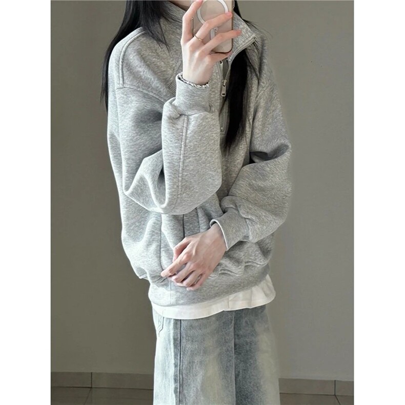 春季美式小众慵懒风套头卫衣男女宽松休闲百搭外套LT11133-P45,女装短外套,星座1008