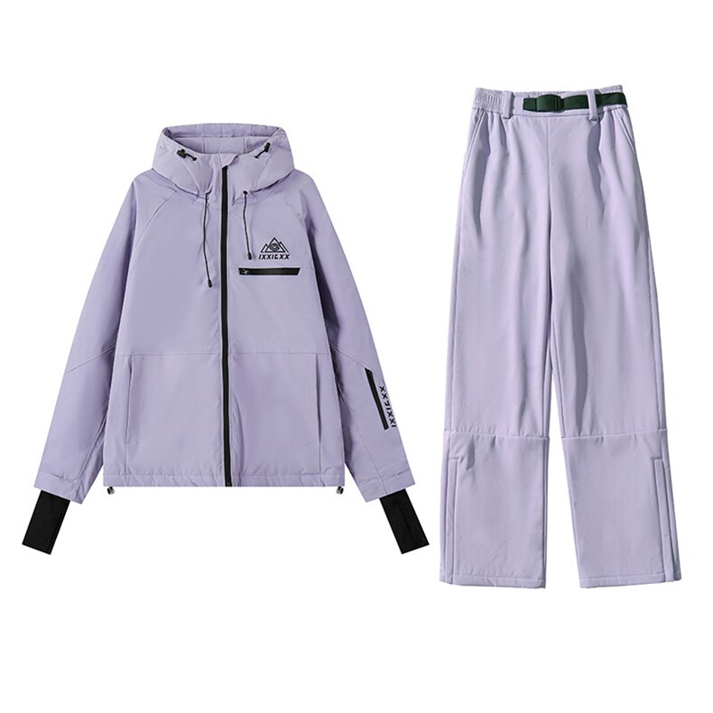 连帽防水防风保暖中性男女潮大码滑雪服套装HF66+K1002J加绒-P240,男装休闲套装,电商A001-1