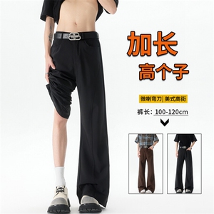 美式高街弯刀裤微喇裤子男款190cm115高个子加长直筒西裤KZ059P50图片