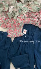 夏季新款牛津收腰显瘦花上衣一字肩荷叶边，其它，新袖