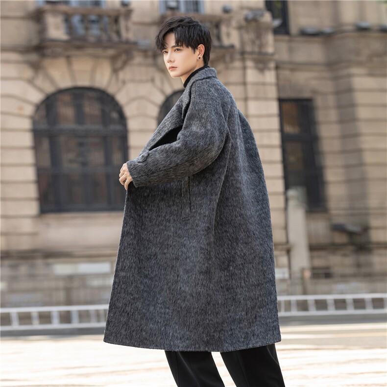 马海毛双面绵羊毛呢大衣外套男中长款高级感宽松Y886-P650控1149，男装毛呢大衣，电商A355（原A415）
