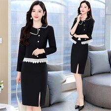 高级感小香风套装裙女2024春秋新款气质名媛职业包臀半身裙两件套，女装套装/套裙，三木叶子