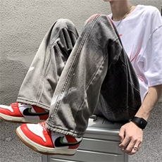 2023秋季美式高街炸街涂鸦油漆牛仔裤男泼墨N3057P45，男装牛仔裤，星座1116-2