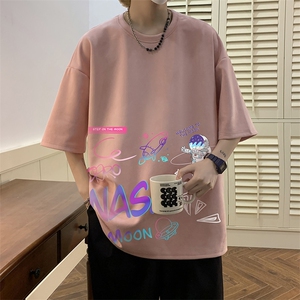 NASA联名同款麂皮绒短袖t恤男大码半袖男 JD82186-P25图片