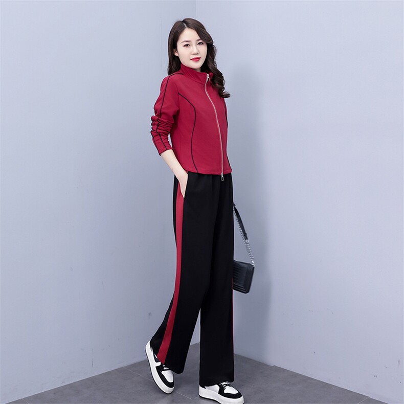 休闲运动服套装女2025春秋新款韩版时尚洋气开衫显瘦卫衣两件套潮,女装套装/套裙,凝聚力