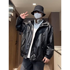 美式复古皮衣外套潮流痞帅炸街机车皮情侣夹克外套Y1025-P80网图，男装夹克，电商B245