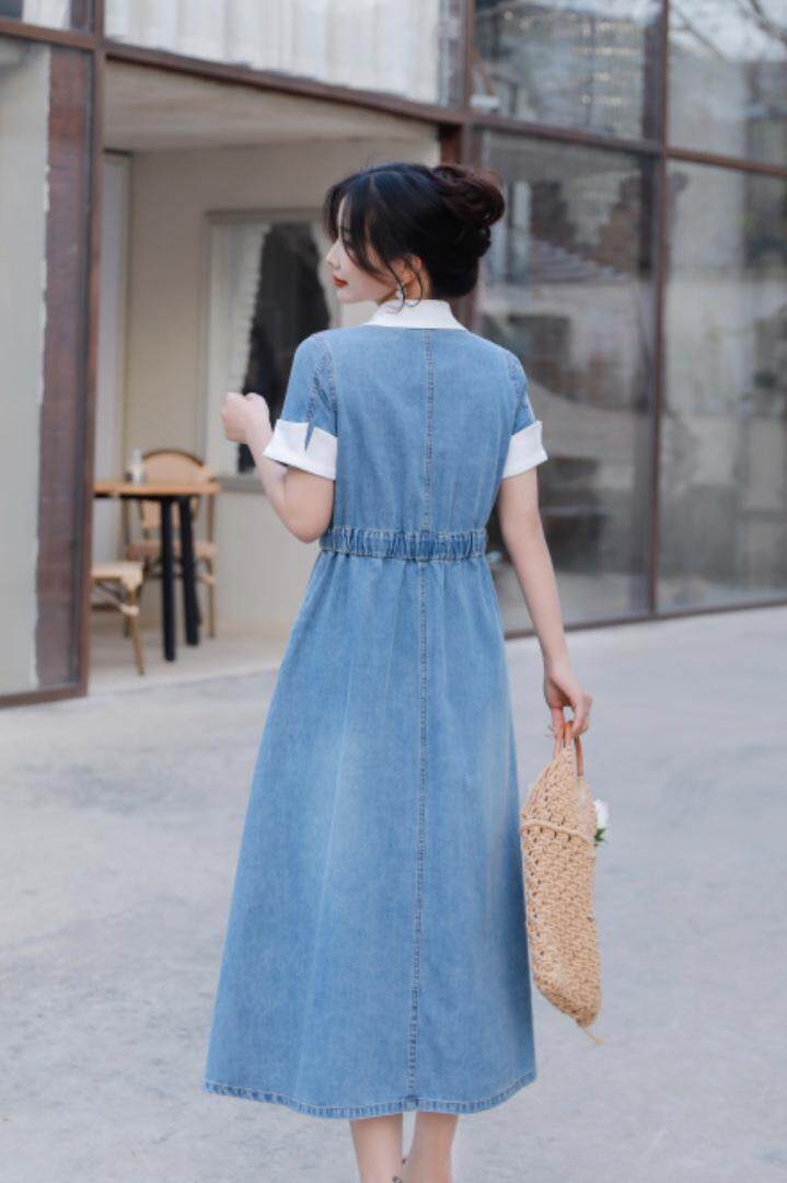 2023年夏装牛仔连衣裙，女装连衣裙，贻思茗