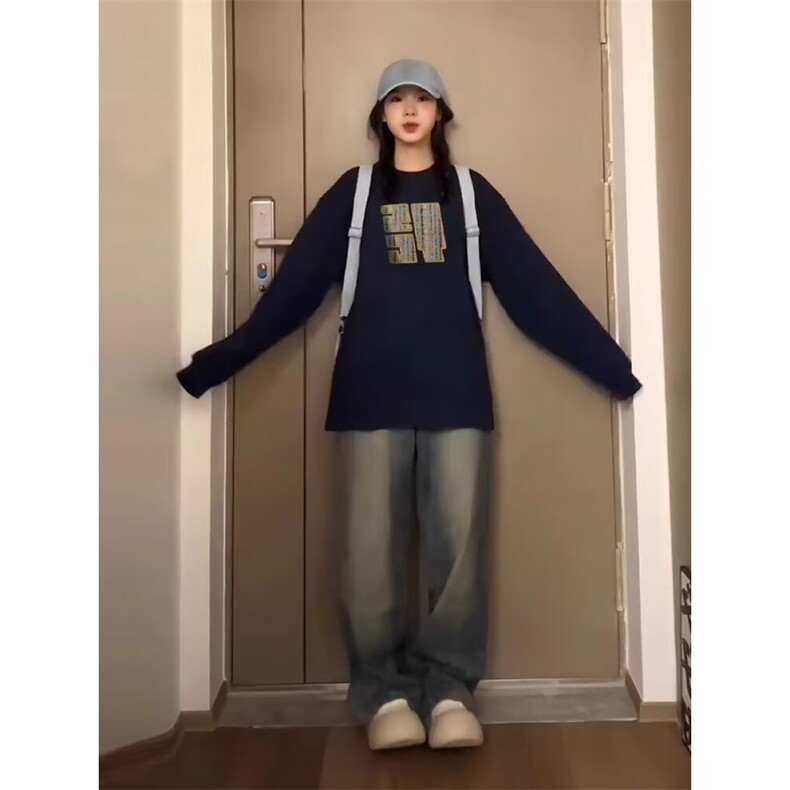 Q0113-P45美式基础款圆领卫衣春秋宽松百搭上衣,男装卫衣,星座617A-2