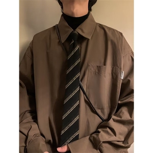 男痞帅休闲打底衫百搭男生学院风衬衣韩版长袖衬衣C330P35图片