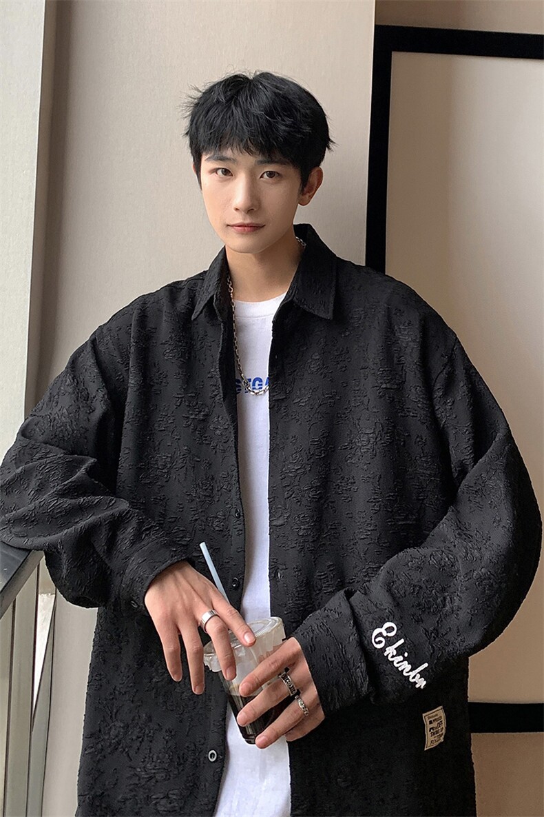 港风花型长袖衬衫男大码M-5XL情侣风长袖衬衣男CCS8734P45控,男装衬衫,星座226-2