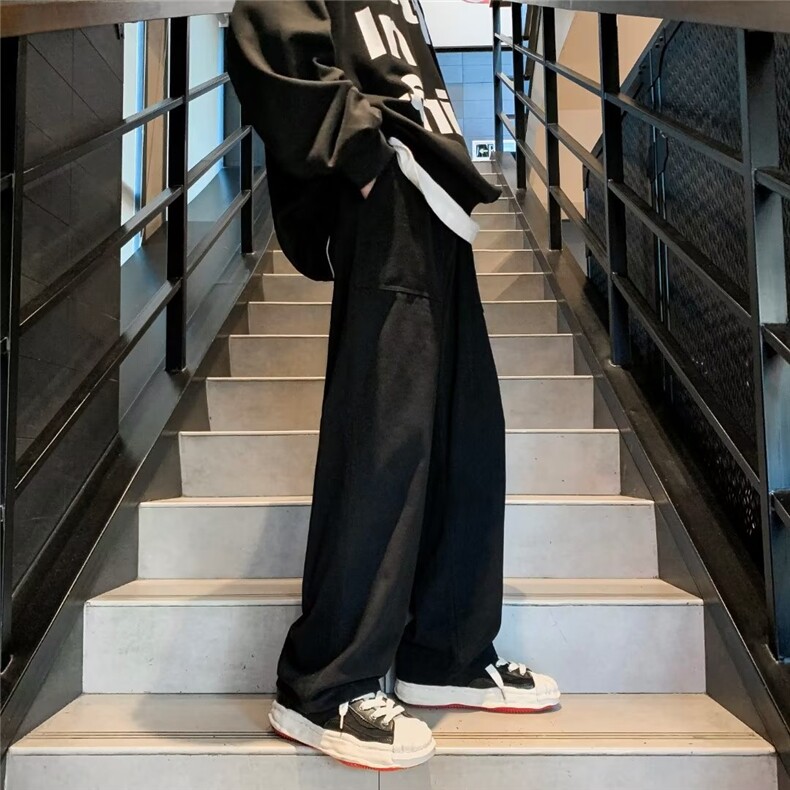 春秋垂感裤子男秋季潮牌ins高街长裤宽松休闲男SK204P35,男装休闲裤,星座1116-2
