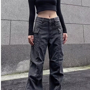 【有货】DK85-P65原版质量美式复古工装裤伞兵vibe直筒做旧牛仔裤图片