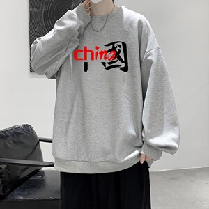 华夫格卫衣圆领卫衣男大码长袖t恤男外套 HW76189-P30加绒款-P40图片
