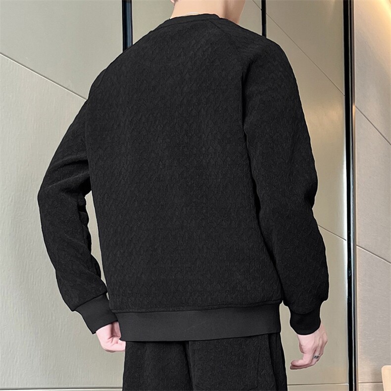 春季新款大码男士圆领套头提花卫衣6520-P42大码元,男装卫衣,星座209