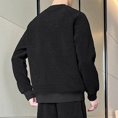 春季新款大码男士圆领套头提花卫衣6520-P42大码元，男装卫衣，星座209