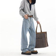 主推现货（S-4XL）秋冬纯棉宽松直筒牛仔长裤男A080-8216-P55控78，男装牛仔裤，电商A080