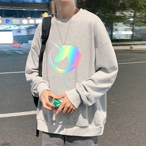 S6138-P28 加绒款-P33 秋季圆领卫衣男大码韩版宽松长袖外套图片