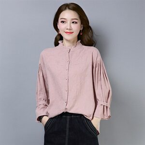 蕾丝衫/雪纺衫2021年春季圆领长袖纯色修身显瘦百搭潮流简约个性,蕾丝衫/雪纺衫,独衣靓