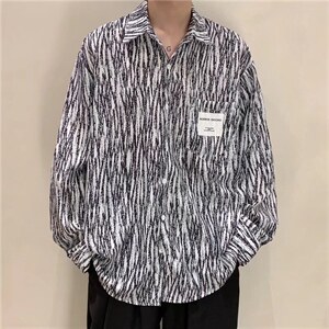 长袖衬衫男港风日系外套C735P35图片