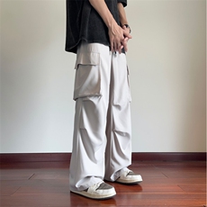 抖音品质夏季新款冰丝大口袋宽松工装裤B315-K24166-特p35控68，男装工装外套，电商B315