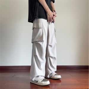 抖音品质夏季新款冰丝大口袋宽松工装裤B315-K24166-特p35控68图片