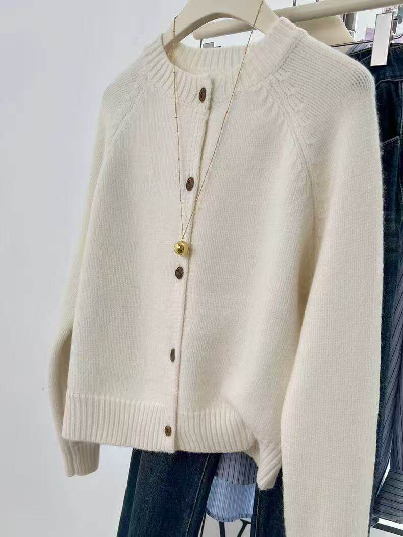 2025年秋季时尚百搭通勤简约开衫，女装针织衫/毛衣，美雪羊绒