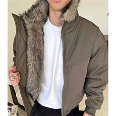 座山雕立领毛领皮草外套男宽松冬季飞行棉服MS6026，男装棉衣，星座1116A（原606A-3）